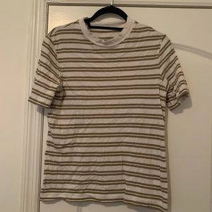 Green and White Striped Everlane T-Shirt